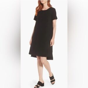 EILEEN FISHER 🆕 Black Roundneck K/L Tensel/Ponte Midi Dress. Size L